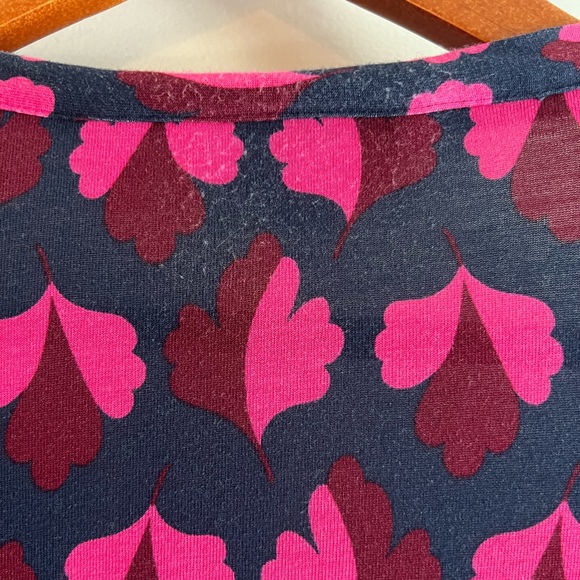 Boden Midi Floral Wrap Dress Long Sleeve Navy Maroon Pink Size 10L - Picture 6 of 9